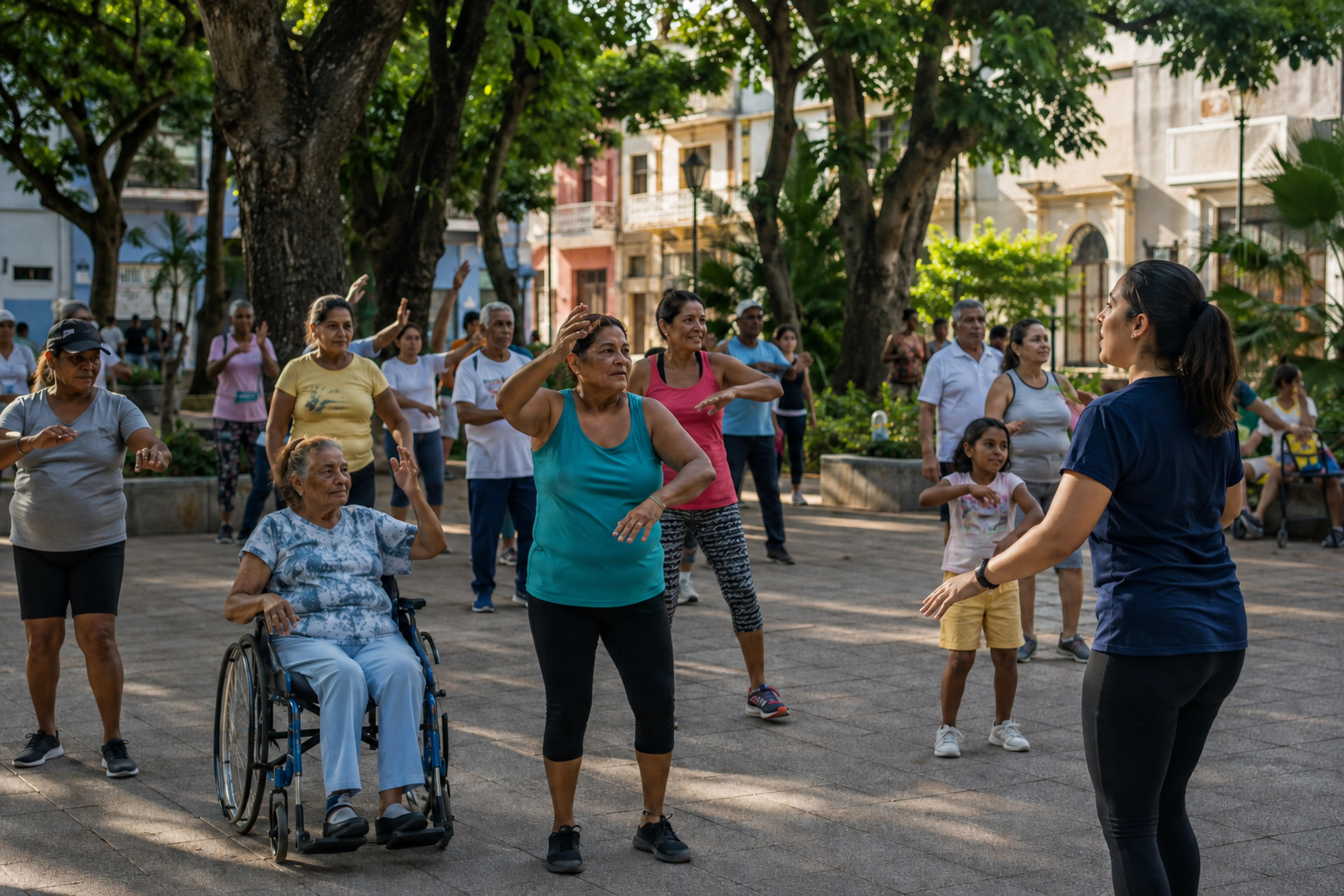 Iniciativa de actividad física implementada en un espacio público comunitario